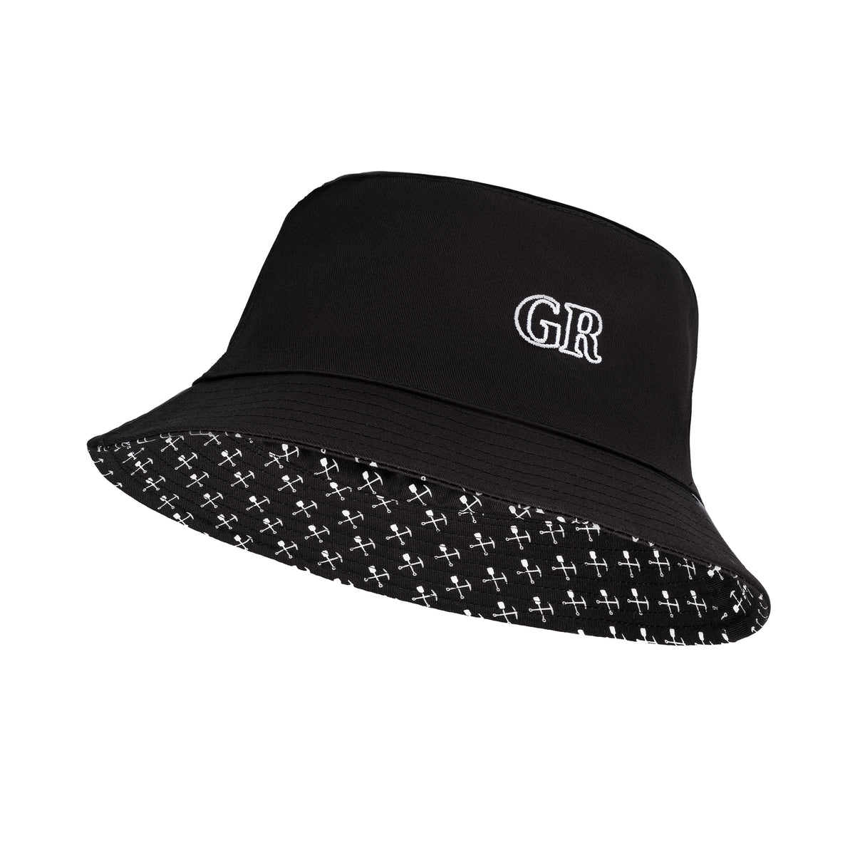 NWT Chic77 Reversible Metallic Gold & Black Bucket Hat One Size Dabin - Reversible Embroidered Black Denim Bucket Hat main image 3